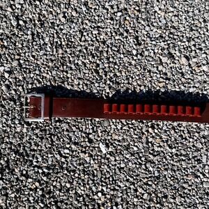 Vintage Leather Rifle Cartridge Belt Ammo Holder 22 /30 Cal Western Hunting 44in
